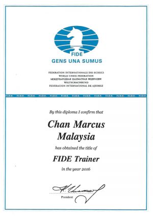 NM Marcus Chan FIDE Trainer Cert